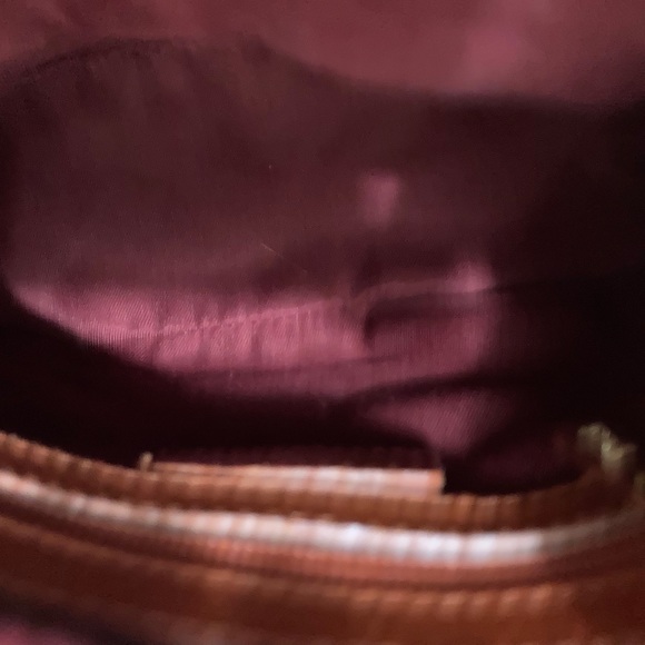 👜🌷 NWT Valentina Floral Embossed Leather Crossbody Burnished Brown Italy - Picture 7 of 13